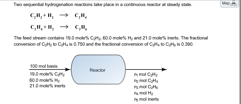 Solved Two sequential hydrogenation reactions take place in