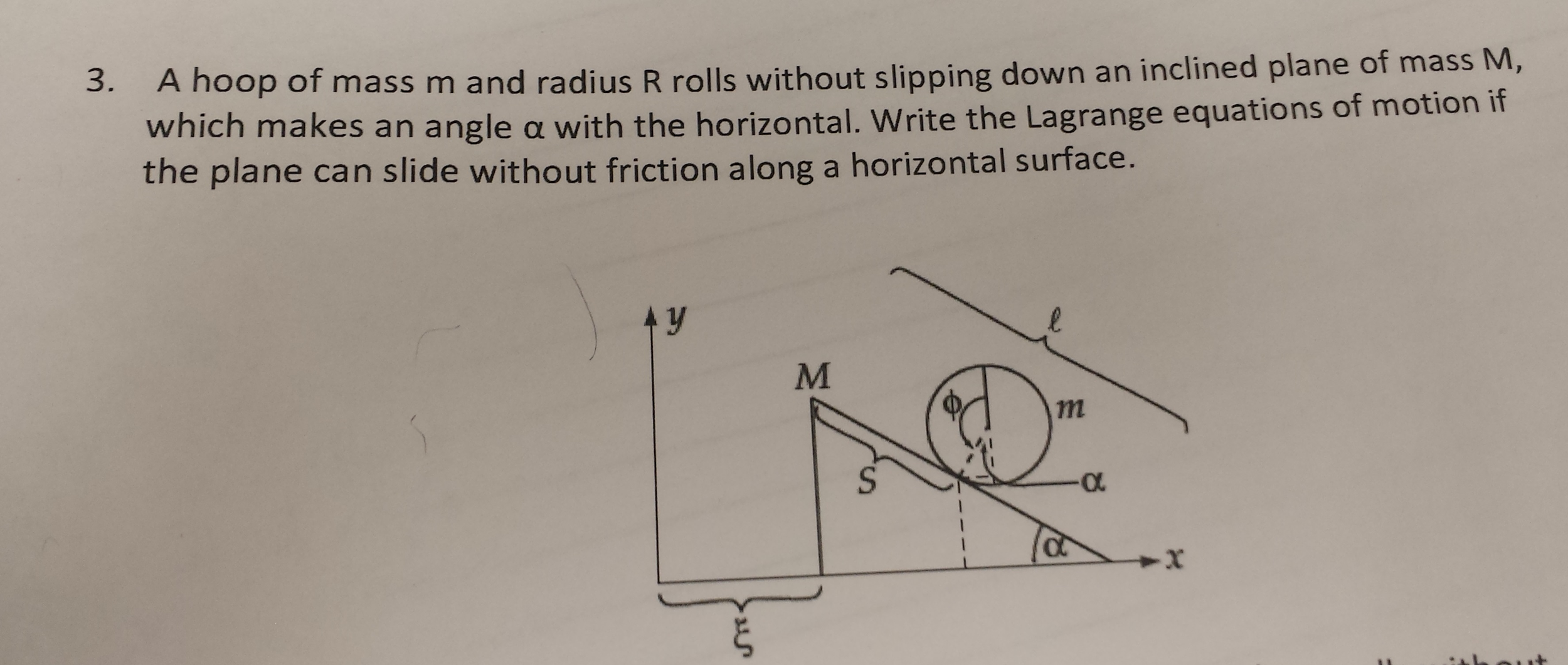 Solved A Hoop Of Mass M And Radius R Rolls Without Slipping | Chegg.com