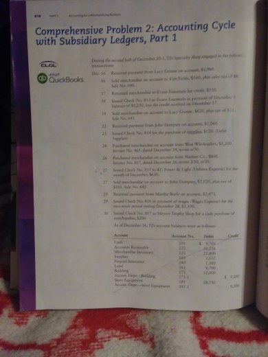 Comprehensive Problem 2: Accounting Cycle with | Chegg.com