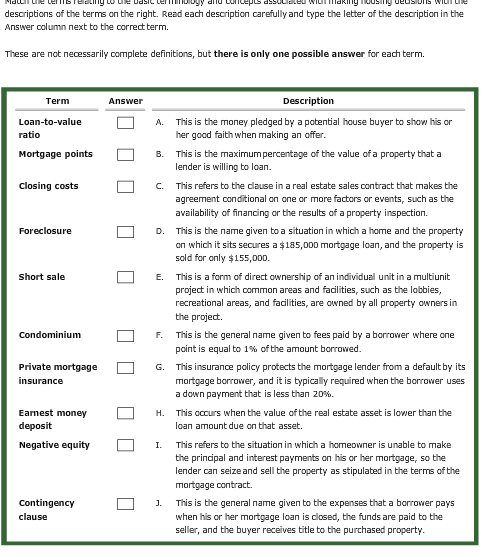 Solved These are not necessarily complete definitions, but | Chegg.com
