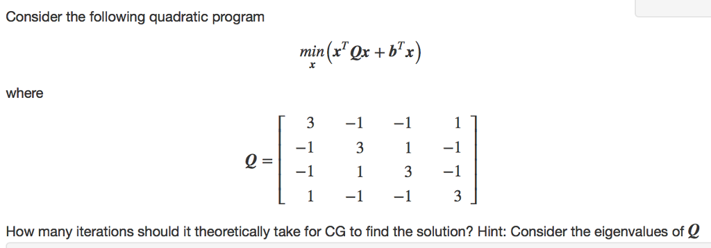 Consider the following quadratic program where 0) 131 | Chegg.com
