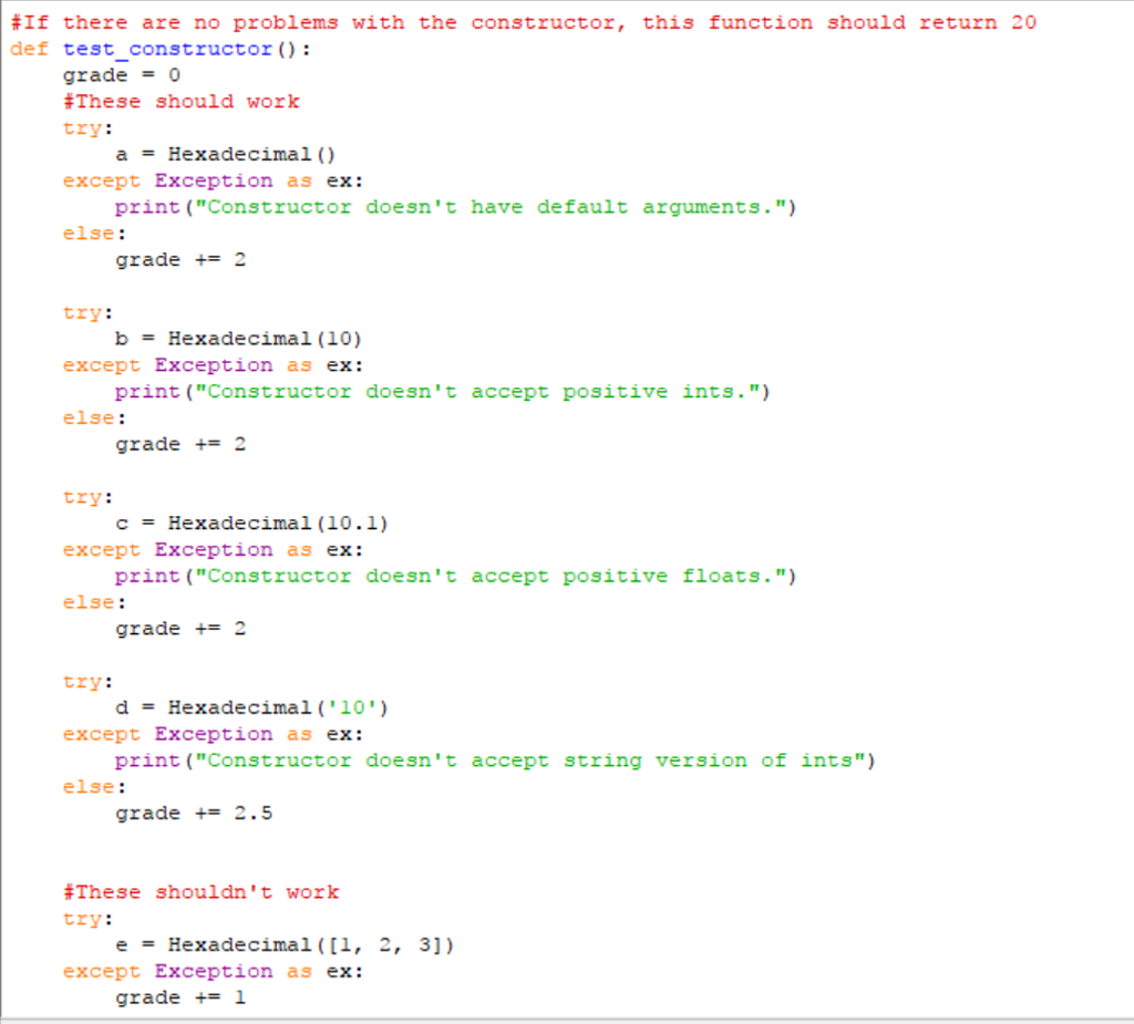 class Hexadecimal: def decima! "10", hexadecimal | Chegg.com