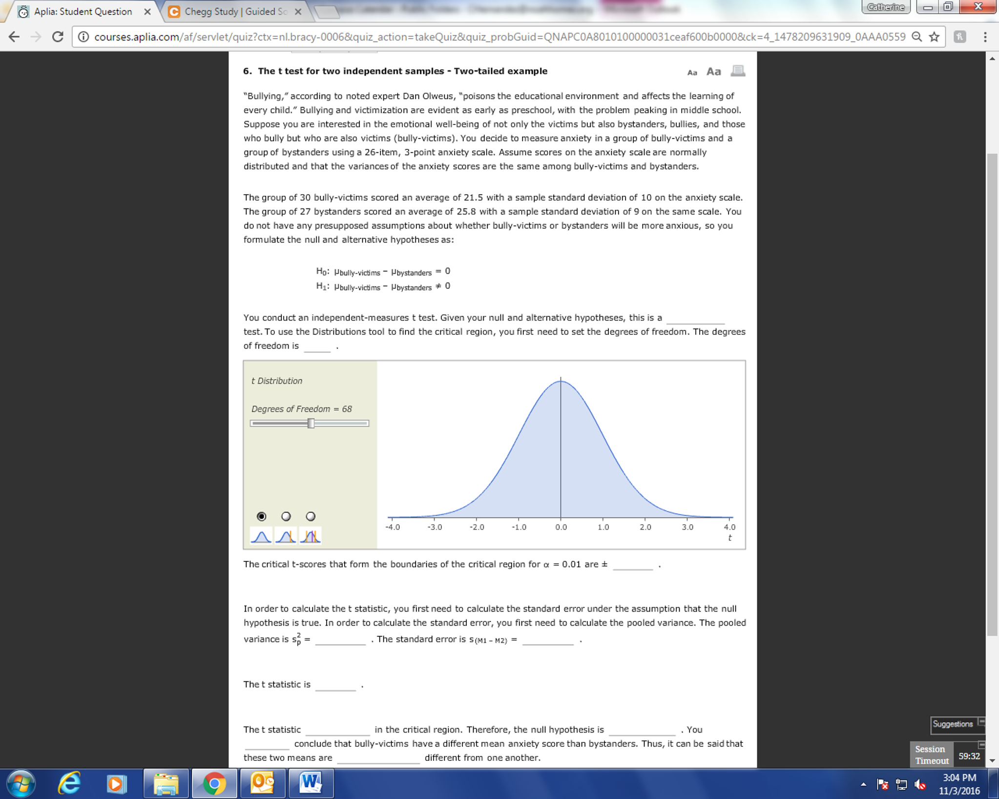 solved-the-t-test-for-two-independent-samples-two-tailed-chegg