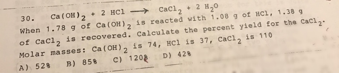 ca oh 2 hcl cacl2 h2o