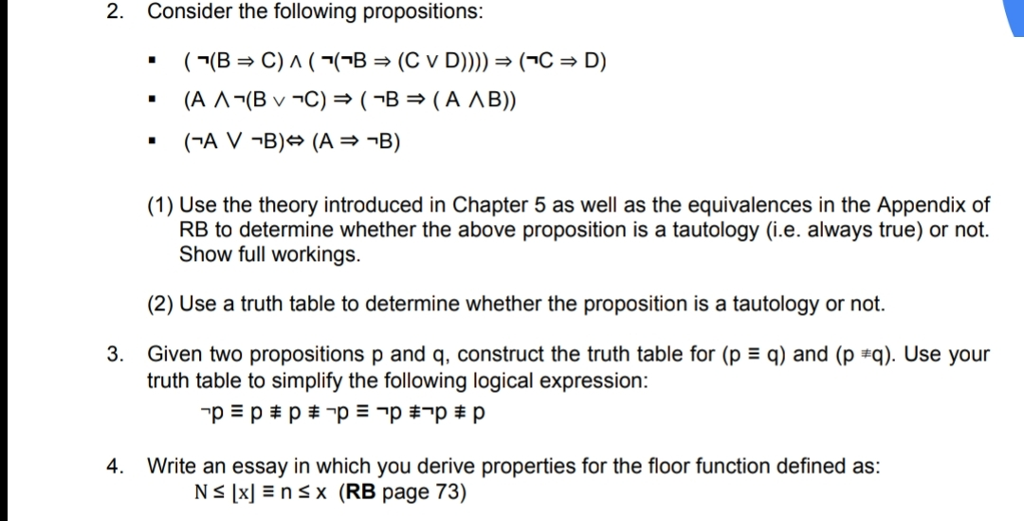 Solved Consider The Following Propositions: ? ( ¬(B ? C) ? ( | Chegg.com