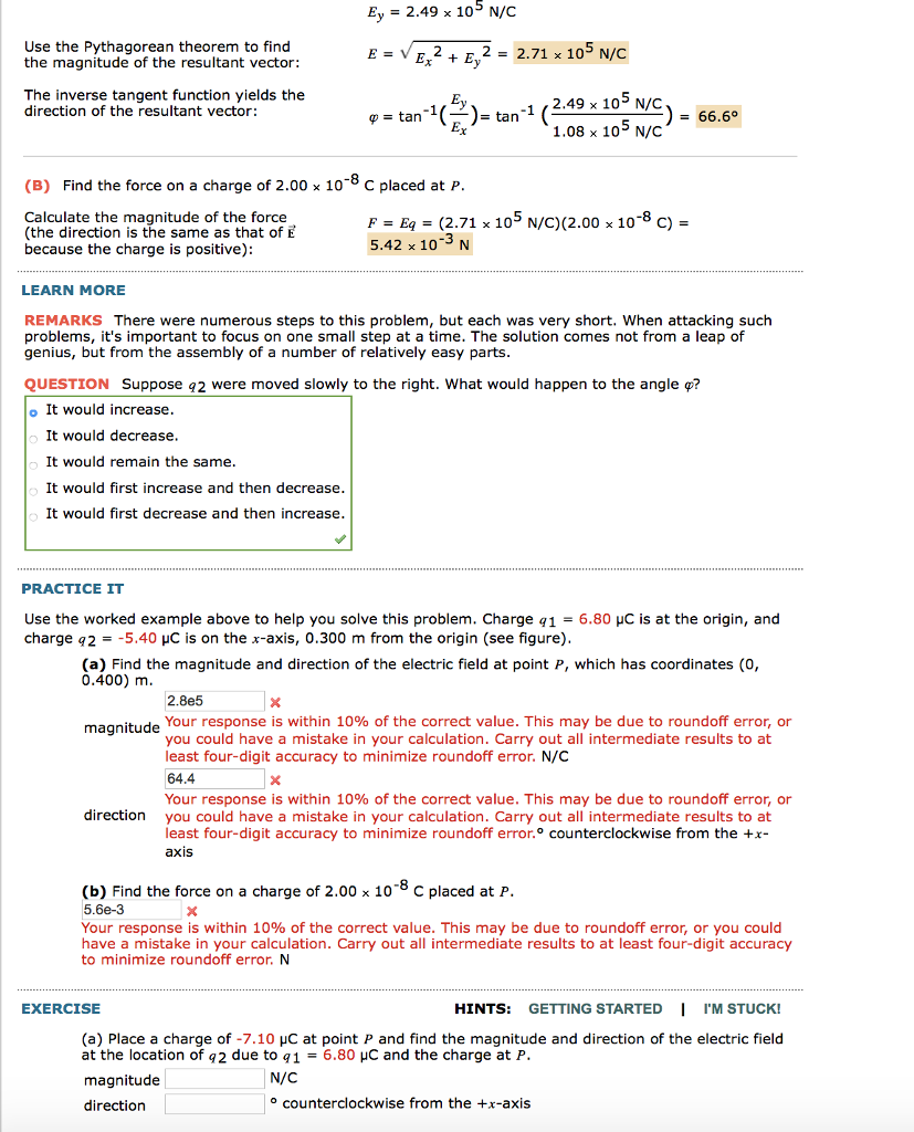 Solved EXAMPLE 15.5 Electric Field Due to Two Point Charges | Chegg.com