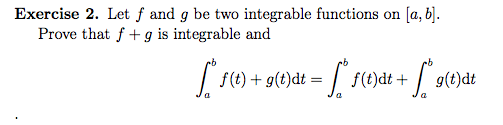 Solved Let F And G Be Two Integrable Functions On [a, B]. | Chegg.com