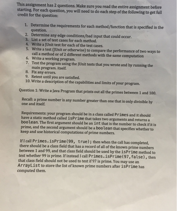Solved Write Java program that prints out all prime numbers | Chegg.com