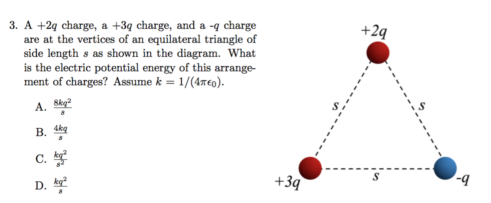 solved-a-2q-charge-a-3q-charge-and-a-q-charge-are-at-chegg