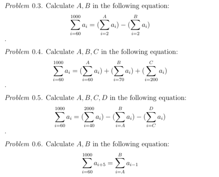 Solved Problem 0.3. Calculate A, B In The Following | Chegg.com