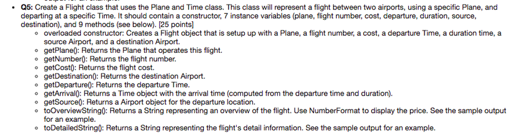 Solved Create a Flight class that uses the Plane and Time | Chegg.com