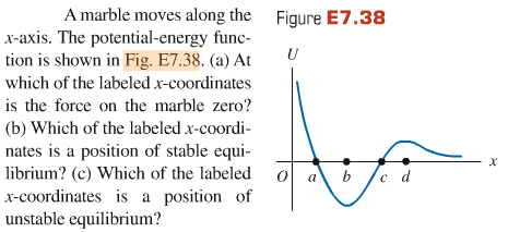 Marble Function Solved A marble moves along the x-axis. The potential-energy | Chegg.com