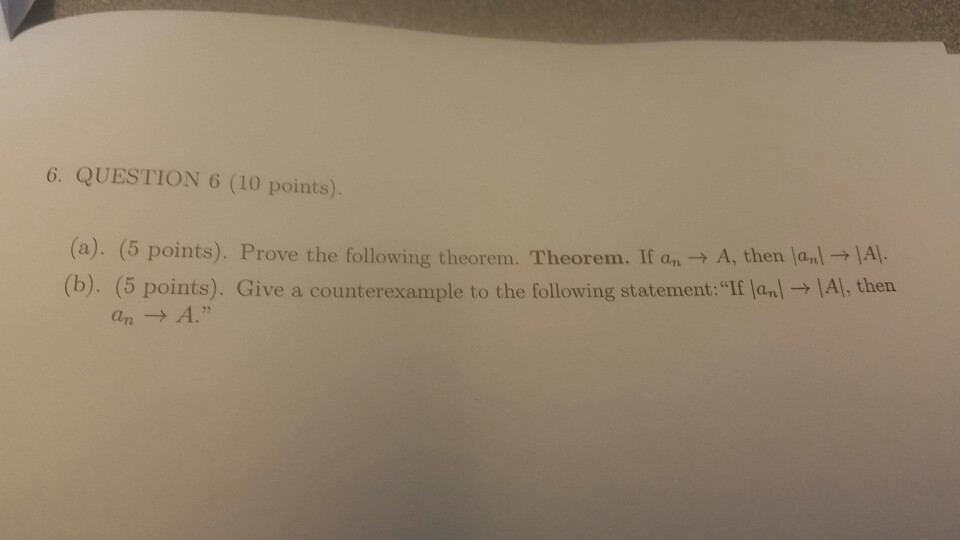 Solved Prove The Following Theorem Theorem If An 2804