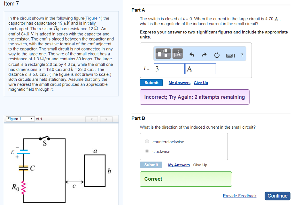 Solved Item 7 Part A In the circuit shown in the following