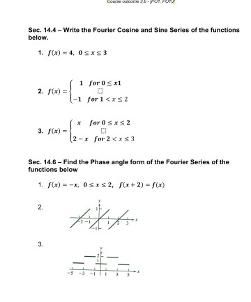 Solved Write the Fourier Cosine and Sine Series ot the | Chegg.com