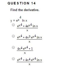 derivative of y e x 4