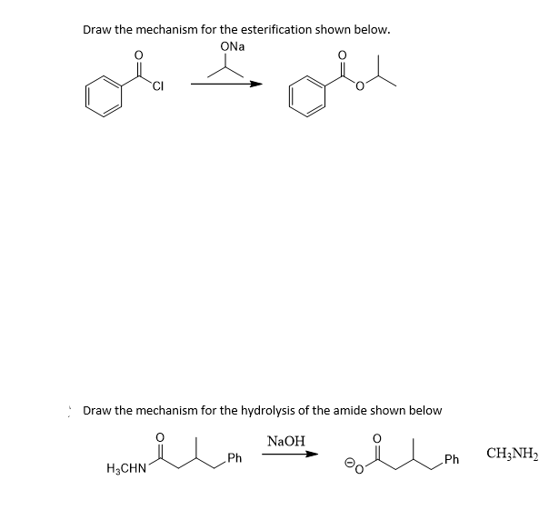 Draw the mechanism for the esterification shown | Chegg.com