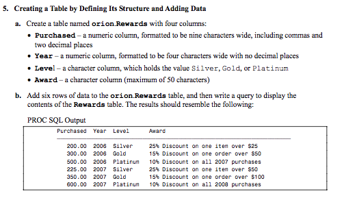 Solved 5. Creating a Table by Defining Its Structure and | Chegg.com