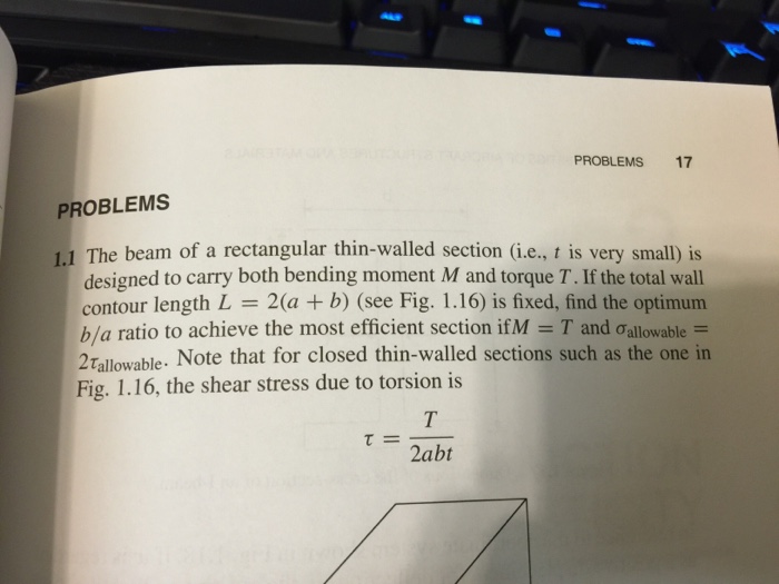Solved The beam of a rectangular thin-walled section (i.e., | Chegg.com