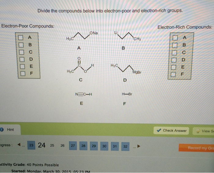 Solved Divide the compounds below into electron-poor and | Chegg.com