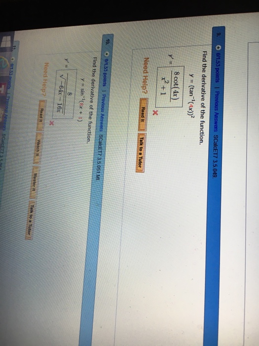 find the derivative of y tan 1 2 x