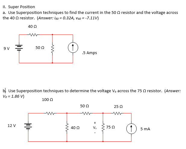 Solved Use Superposition techniques to find the current in | Chegg.com