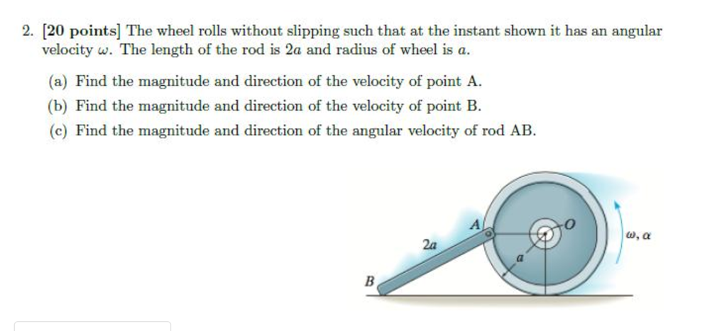 Solved The wheel rolls without slipping such that at the | Chegg.com