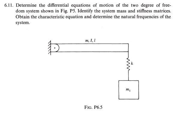 Determine The Differential Equations Of Motion Of The 3277