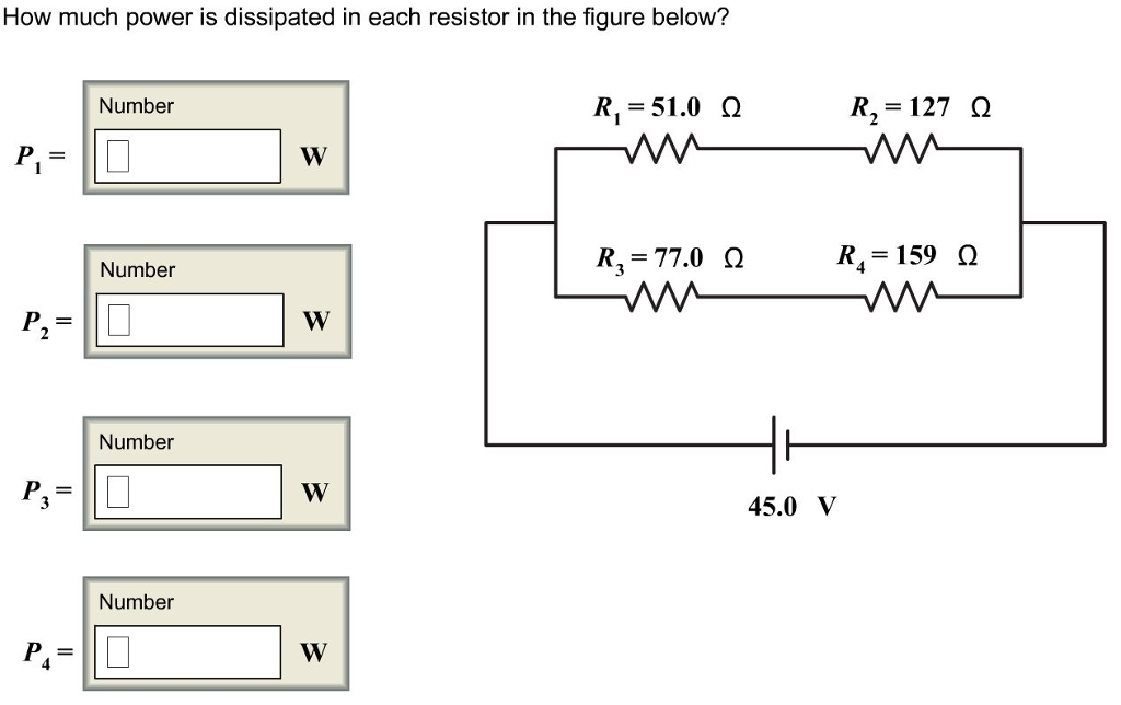 Solved How much power is dissipated in each resistor in the