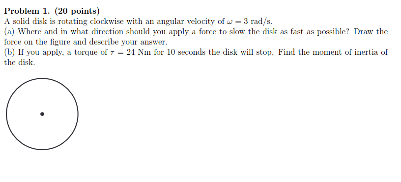 Solved A Solid Disk Is Rotating Clockwise With An Angular Chegg