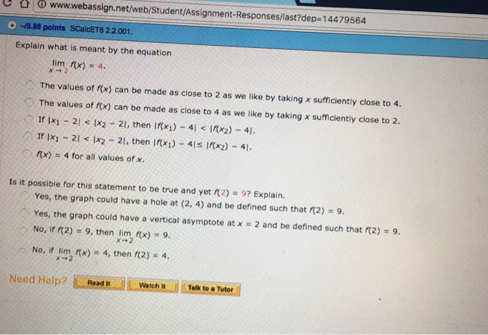 Solved Explain What Is Meant By The Equation Lim x Chegg