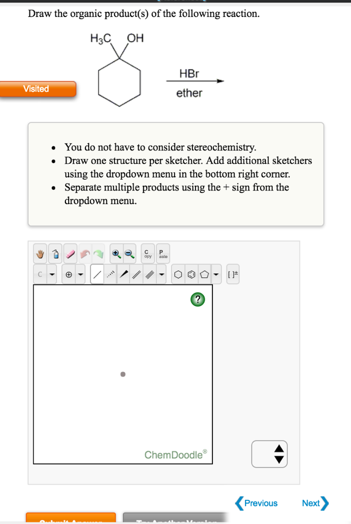 Solved Draw the organic product(s) of the following Chegg com