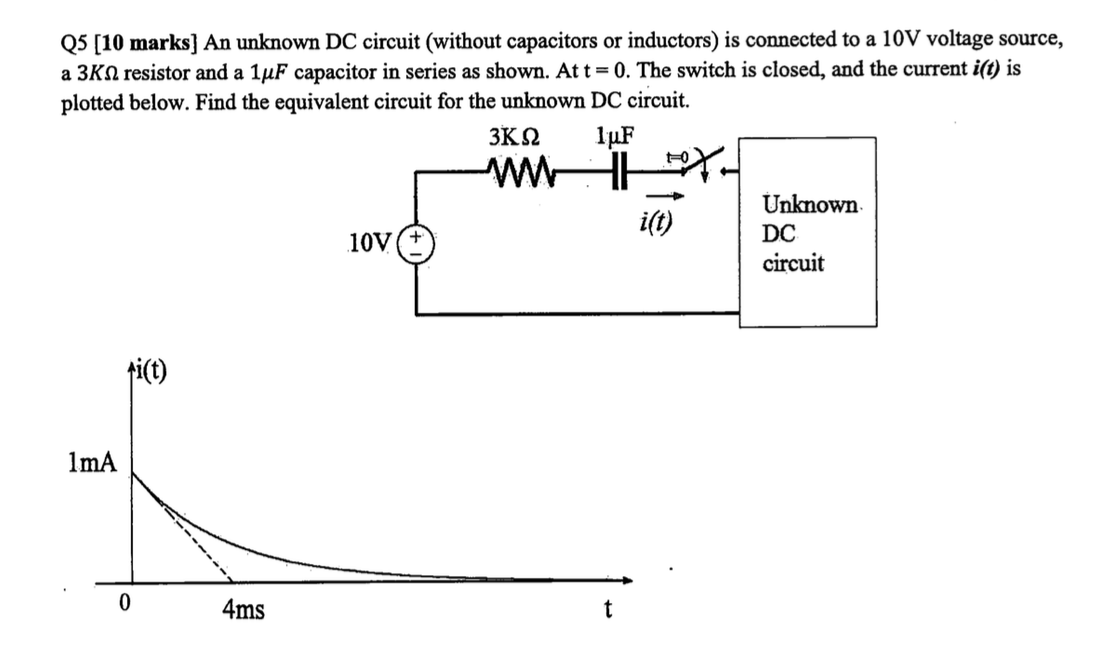 Solved An unknown DC circuit (without capacitors or