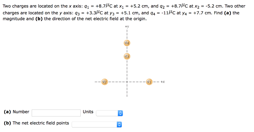 Solved Two charges are located on the x axis q1 = +8.7,LC
