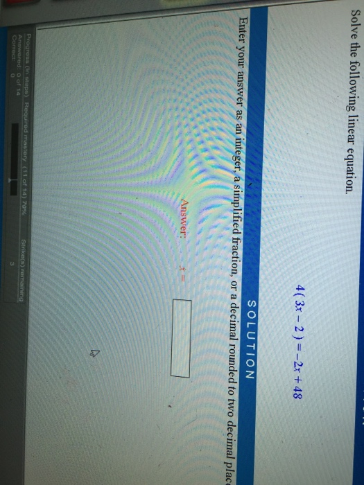 solved-solve-the-following-linear-equation-4-3x-2-2x-48-chegg