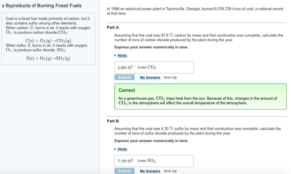 Solved Coal is a fossil fuel made primarily of carbon, but | Chegg.com