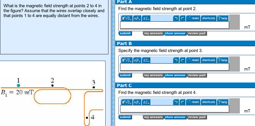 What is the magnetic field strength at points 2 to 4 | Chegg.com
