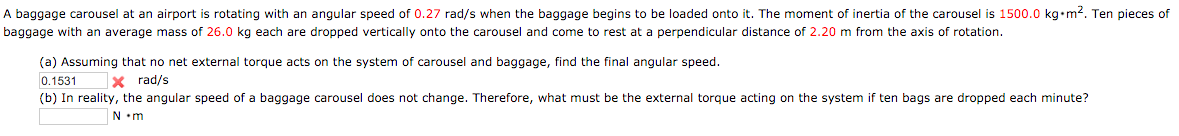 Solved A Baggage Carousel At An Airport Is Rotating With An 