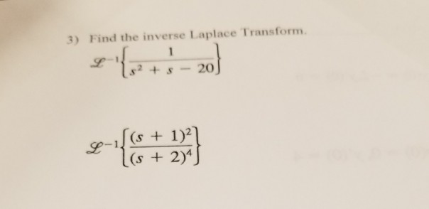 Solved Find the inverse Laplace Transform. L^-1 {1/s^2 + s | Chegg.com