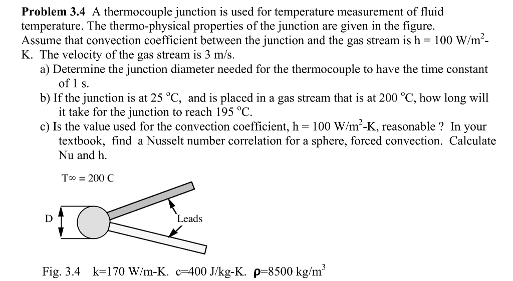 Solved A thermocouple junction is used for temperature