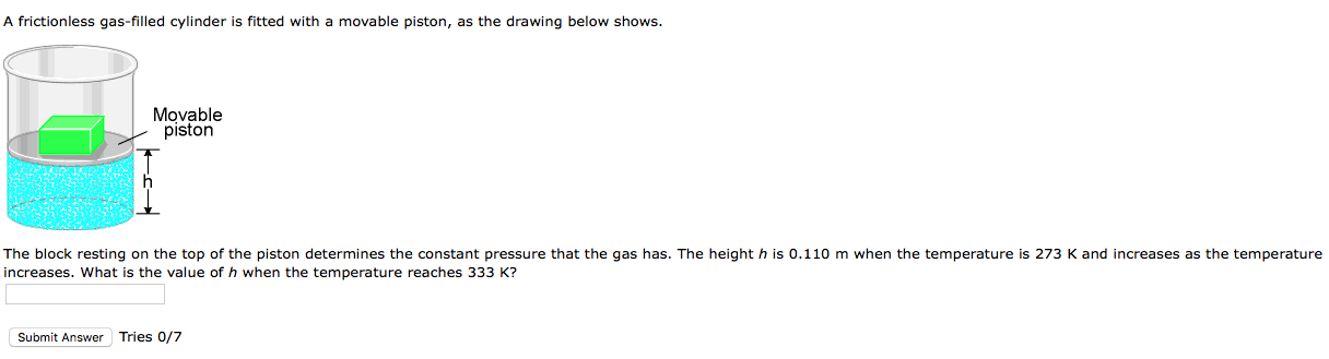 Solved A frictionless gas-filled cylinder is fitted with a | Chegg.com