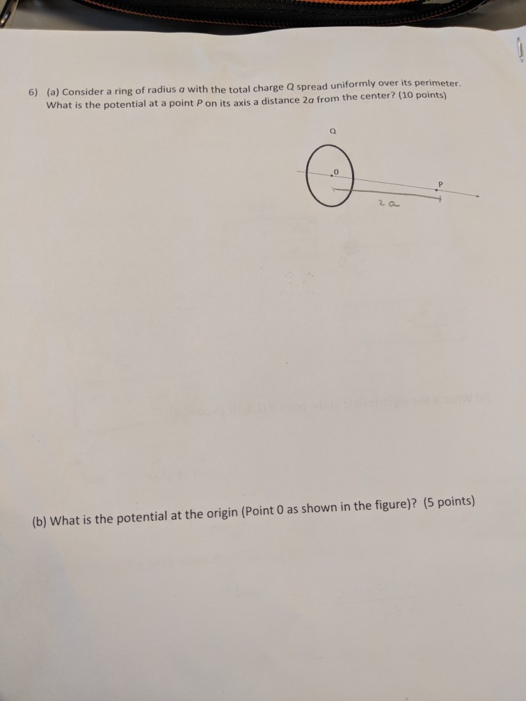 Solved (a) Consider a ring of radius a with the total charge | Chegg.com