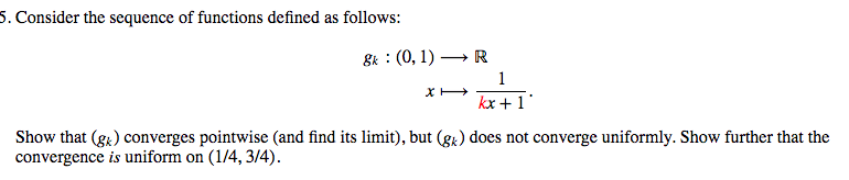 Solved 5. Consider the sequence of functions defined as | Chegg.com