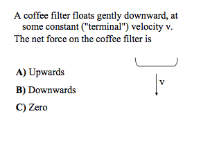 coffee filter terminal velocity experiment