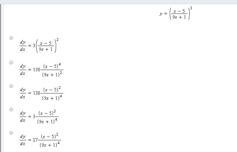 Solved show solution y=(x-5/9x+1)^3 | Chegg.com