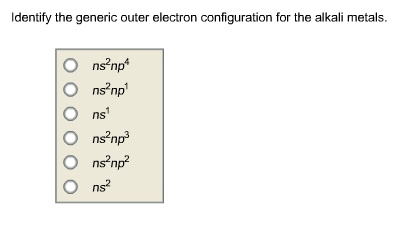 Solved Identify The Generic Outer Electron Configuration For | Chegg.com