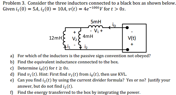 Solved Consider the three inductors connected to a black box | Chegg.com