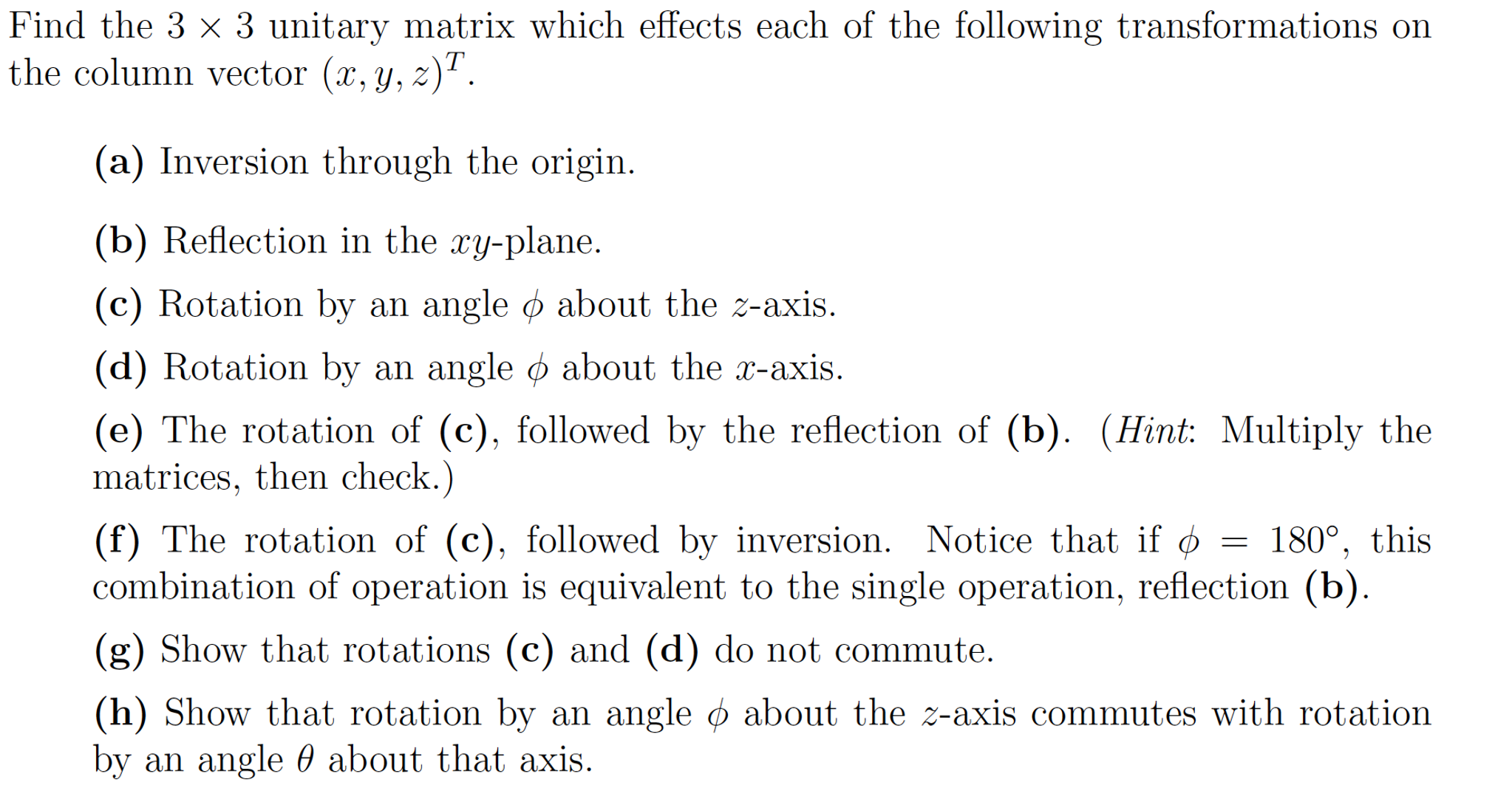 find-the-3-times-3-unitary-matrix-which-effects-each-chegg