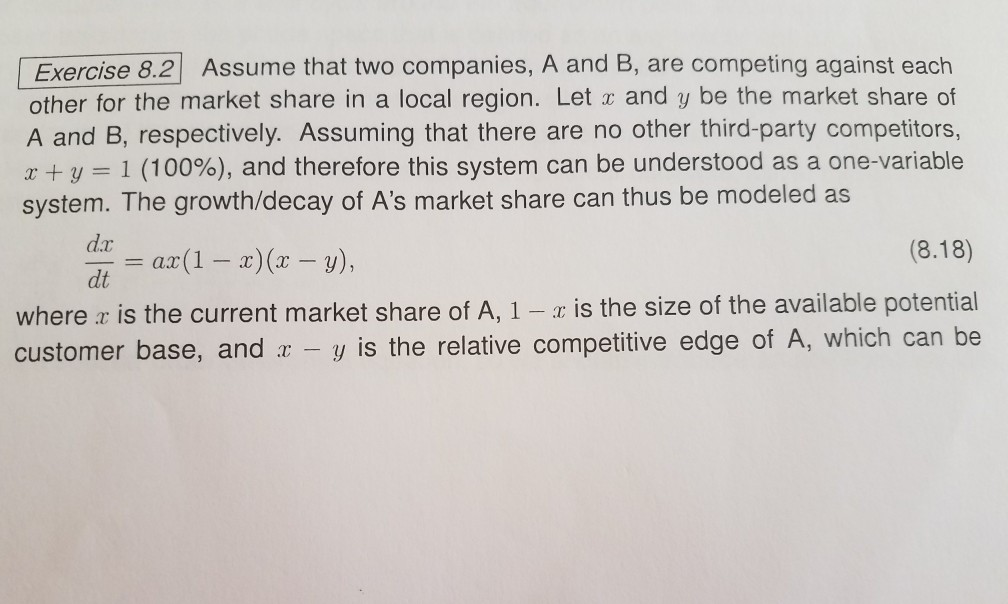 Solved Exercise 8.2 Assume That Two Companies, A And B, Are | Chegg.com