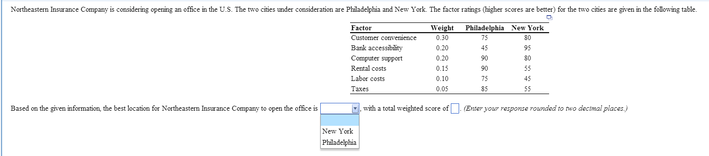 Solved Northeastern Insurance Company Is Considering Open Solved Northeastern Insurance Company Is Considering Open